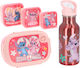 Disney Stitch Stitch Πλαστικό Παιδικό Σετ Φαγητού 0.8lt Ροζ