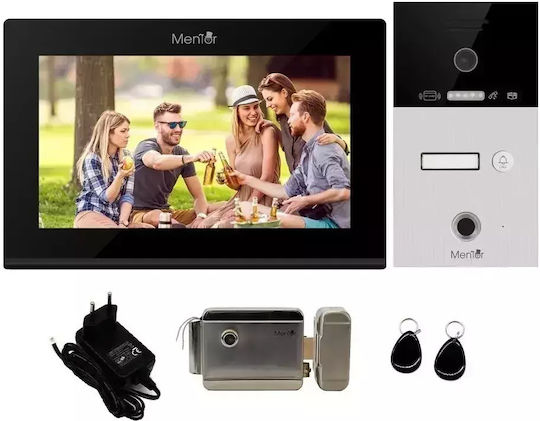 Kit Video Interfon Wi-Fi 1 Familie Mentor Sykt087b 7 Inch Ahd 2mp 24v 2 Fire 5in1 Negru
