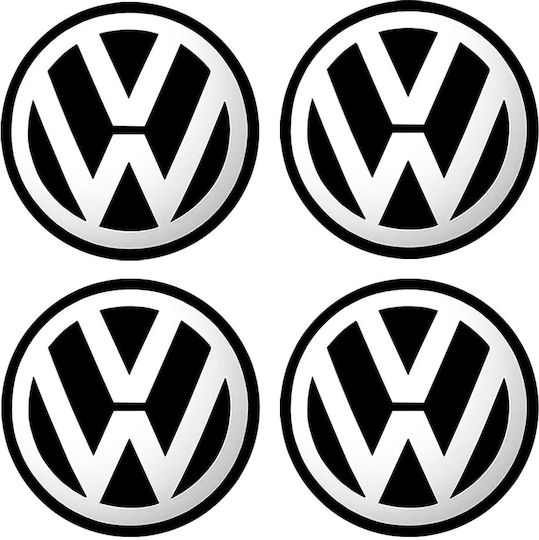 Chromium Rim Stickers Black Vw 56mm 4pcs
