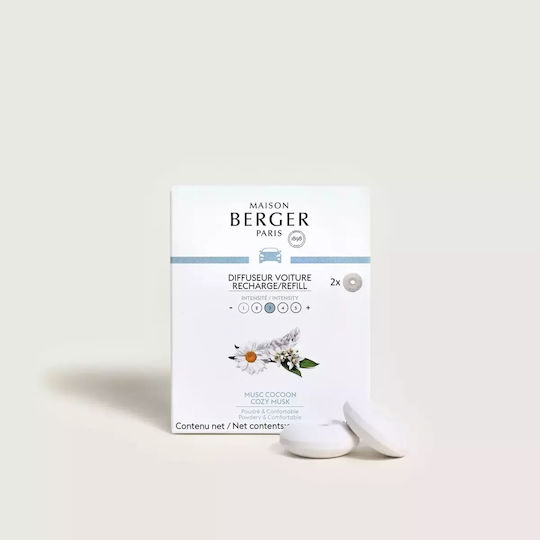 Maison Berger Paris Car Diffuser Refill Σετ 2 Κεραμικών Ανταλλακτικών Αρωματισμού Αυτοκινήτου Cozy Musk