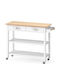Costway Kitchen Trolley Wooden White