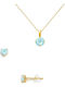 Margaritari Комплект с Обеци & Медальон от Злато 14K