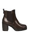 Stiefeletten Damen mit Hohem Absatz Braun