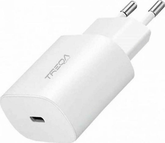Treqa Ladegerät ohne Kabel mit USB-C Anschluss 45W Stromlieferung Weißs (CS-9040)