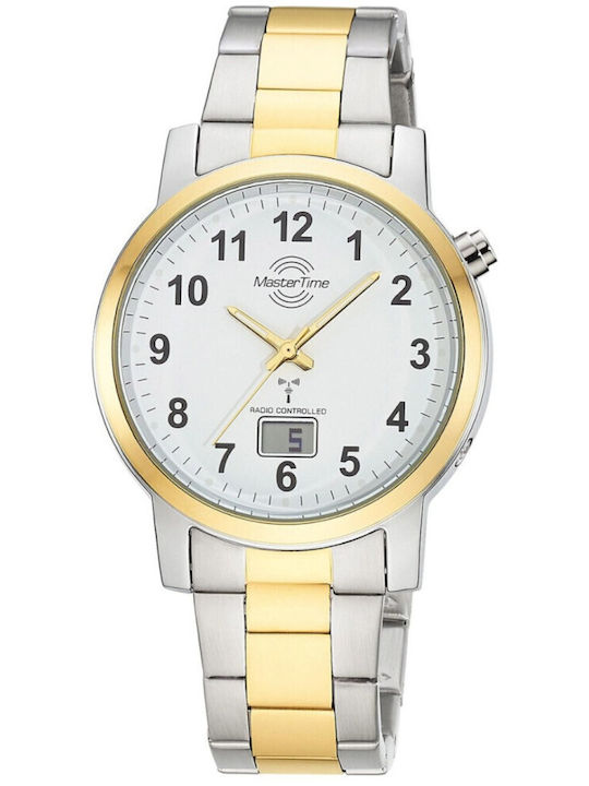 Master Time Ανδρικό Ρολόι 40mm Μπαταρίας Ασημί