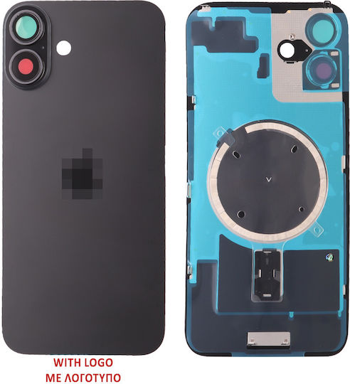 iPhone 16 Battery Cover + Camera Lens + Metal Plaid + Magsafe Black