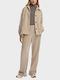 Foster Women's Fabric Trousers with Elastic Beige