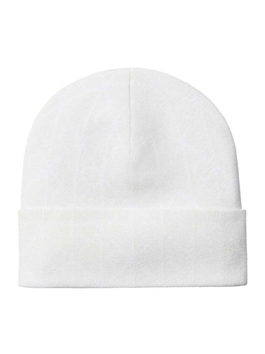 Beanie Beanie with Rib Knit in Ecru color