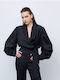 Women's Satin Long Sleeve Shirt Black