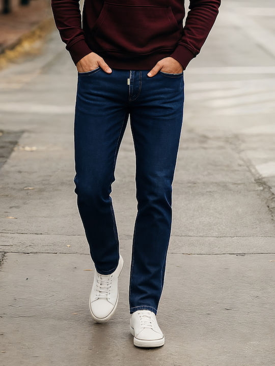 Men's Jeans Pants Elastic with Regular Fit Blue