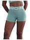 Dri-Fit Pro Sculpt Training Damen Leggings-Shorts Formendefinition Hohe Taille Türkis