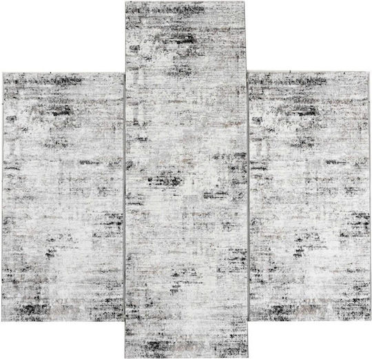 Polcarpet Merry Venice Σετ Μοντέρνα Χαλιά Κρεβατοκάμαρας Grey Black Polcarpet 9999991329065 3τμχ