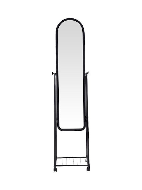 Pakketo Lomna Boden- oder Standspiegel Gewölbt mit Schwarzem Metallischem Rahmen 160x38.5cm