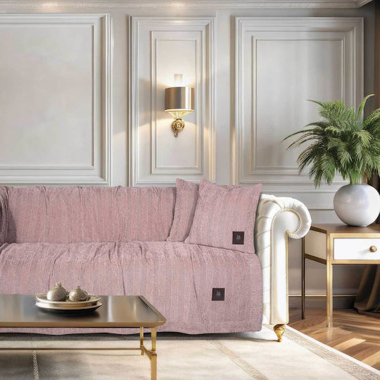 Das Home Essential 3948 Ριχτάρι Τριθέσιου Καναπέ Chenille 180x300εκ. Pink 206183003948