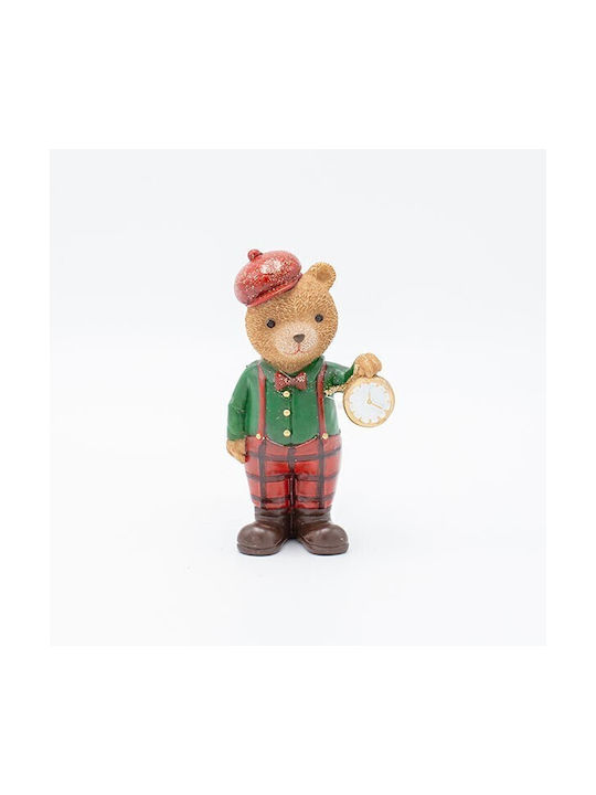 Eurolamp Decorative Polyresin Bear Vintage Cart Green Shirt 7x12.5cm