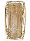 Metal Candle Holder Gold Honey Cylinder With Oval Large Glass Diameter 12x28cm 12/Box