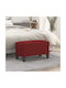 Burgundy Fabric Upholstered Bench Stool 70x35x41cm