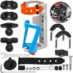 Adjustable Gray-Blue-Orange Motorcycle Bicycle Handlebar Bottle Cage Mdl3530b Motowolf Adjustable Gray-Blue-Orange Motorcycle Bicycle Handlebar Bottle Cage Mdl3530b Motowolf