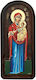Heilige Maria Portaitissa 20x45 Handgefertigte Holzgeschnitzte Heiligenikone