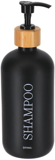 Dispenser Γυαλ Shampoo Ματ Μαύρο 500ml/7.5x21.5cm