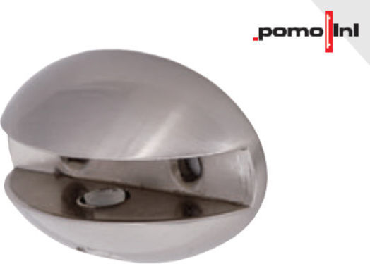 Pomolini Inox Nickel Matte Crystal Shelf Bracket 30*50mm Opening 9mm 1 Piece