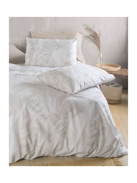 Rythmos Duvet Cover Set Cotton Single with Pillowcase 160x250 Palm Multicolored