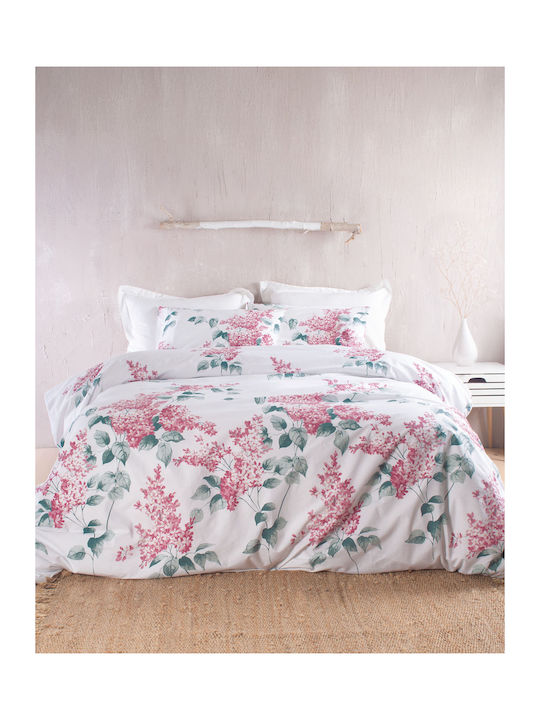 Rythmos Duvet Cover Set Cotton Single with Pillowcase 160x250 Eve Pink