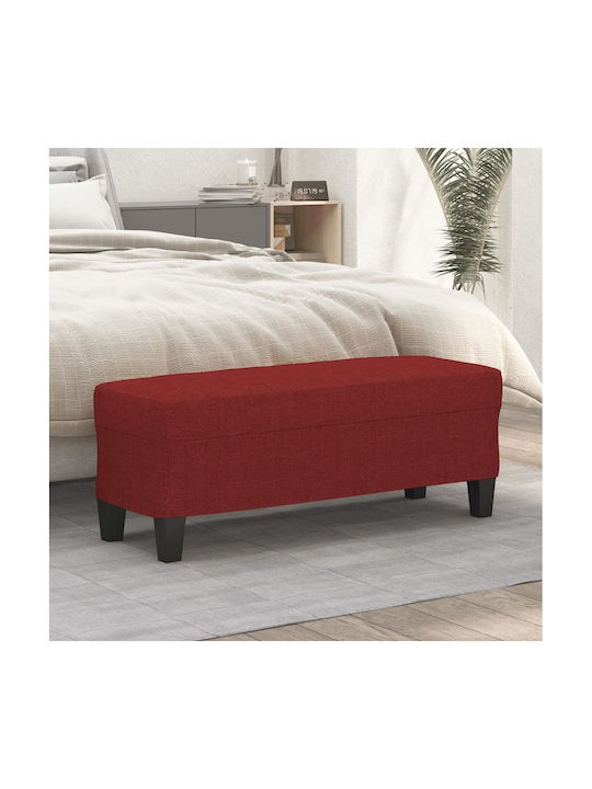 Fabric Upholstered Burgundy Bench Stool 100x35x41cm