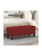 Fabric Upholstered Burgundy Bench Stool 100x35x41cm