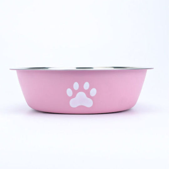 Denik Pets Bol de Mâncare din Oțel Inoxidabil pentru Câine și Pisică 14cm în Culoare Roz