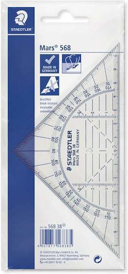 Staedtler Γεωμετρικό Τρίγωνο Πλαστικό Διάφανο 16cm με Λαβή