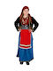Traditional Kids Costume Macedonian woman with Scarf with 3 Rows Necklace