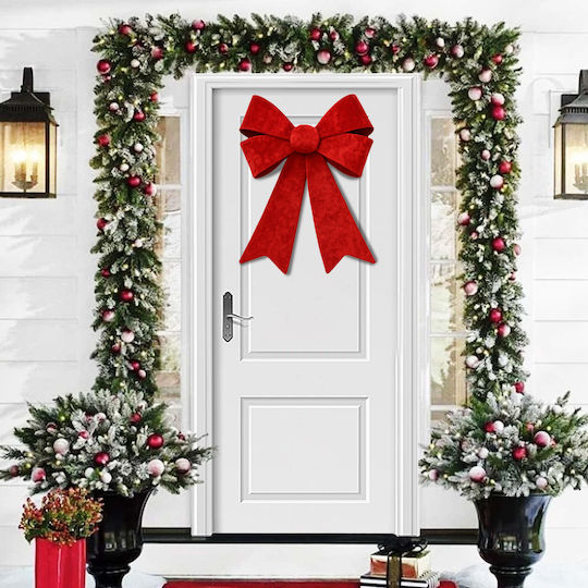Bakaji Bakaji Christmas Door Wreath 45x60cm Red Door Decoration Christmas