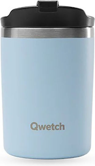 Qwetch Ποτήρι Θερμός Ανοξείδωτο BPA Free 240ml Qwetch Γαλάζιο