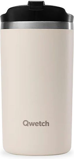 Qwetch Ποτήρι Θερμός Ανοξείδωτο BPA Free 350ml Qwetch Μπεζ