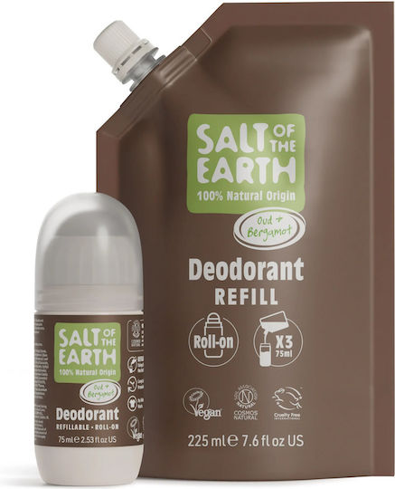 Salt of the Earth Oud & Bergamot Φυσικό Αποσμητικό Refill 225ml