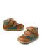 Kids Sneakers High with Hoop & Loop Closure Brown