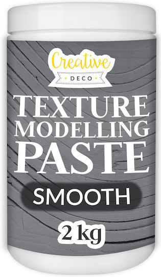 Creative Deco Smooth Structural Paste 2kg Dark Gray Fine Mass Artistic Projects Acrylic Painting Easy to Use Spatula 3D Texture Effects