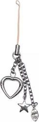 Dekorative Handy-Schmuck Russ Berrie *93191-14 O Heart Star Handy-Tasche 10 Cm Silber Pink