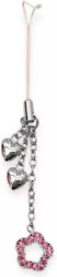 Dekoratives Handy-Schmuck Russ Berrie *93191-13 O Hearts Flower Handy-Tasche 10 cm Silber Rosa