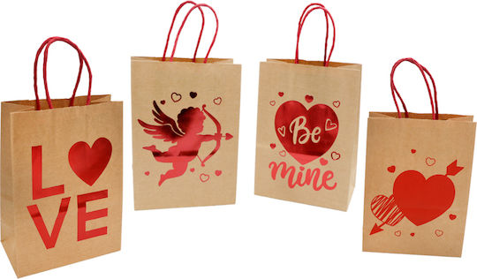 Natural twisted handle Bag for Gift Multicolored 15x8x21cm. 12pcs