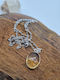 Silver Necklace Real Citrine & Steel Chain – Handmade Jewelry