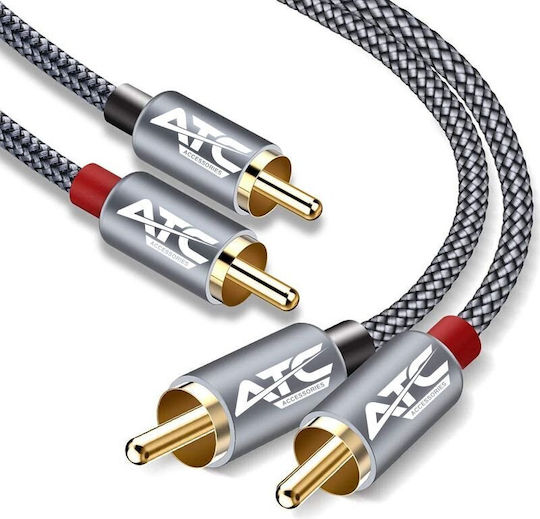 ATC Кабел 2x RCA мъжки - 2x RCA мъжки 1.5м 02.008.0130