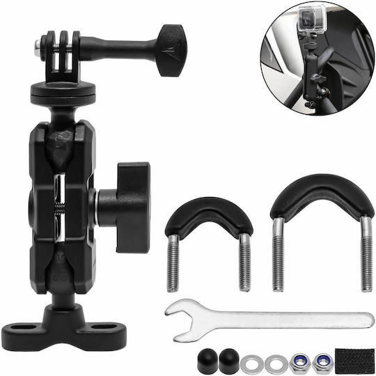 Βάση Στήριξης Action Camera Gopro Τιμόνι Μοτοσυκλέτας 360° 15cm Mdl3532b-gj Motowolf