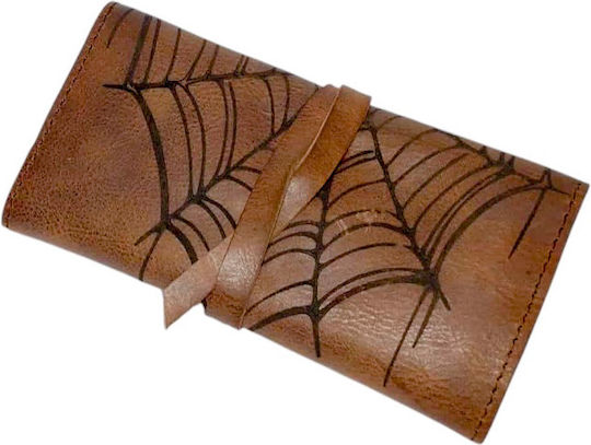 Gk Shoes Lederne Tabaktasche mit Verschluss 10x16.5cm tobacco brown