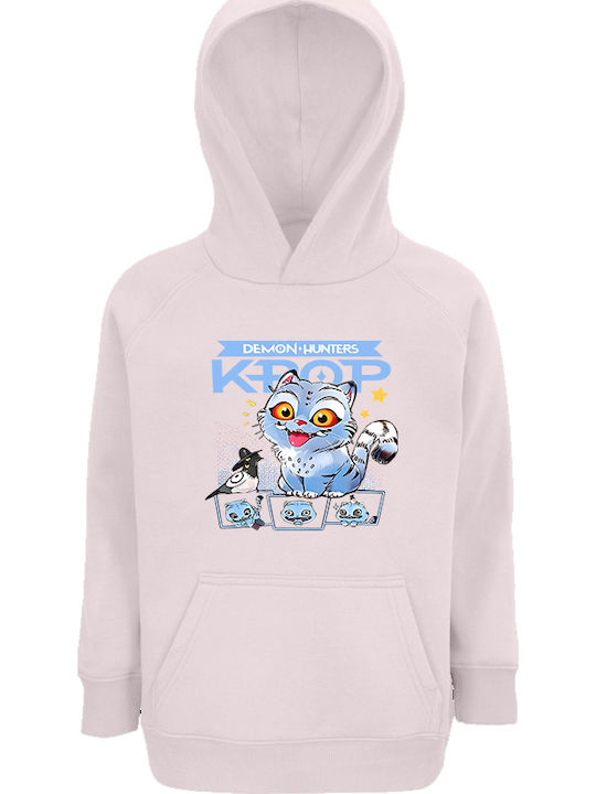 Fleece Kinder-Sweatshirt mit Kapuze Pink