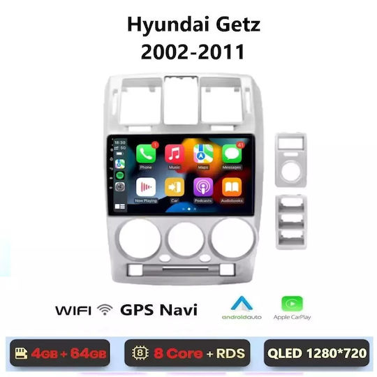 Ηχοσύστημα Αυτοκινήτου για Hyundai Getz 2002-2011 (Bluetooth/USB/WiFi/GPS/Apple-Carplay/Android-Auto) με Οθόνη Αφής 9"