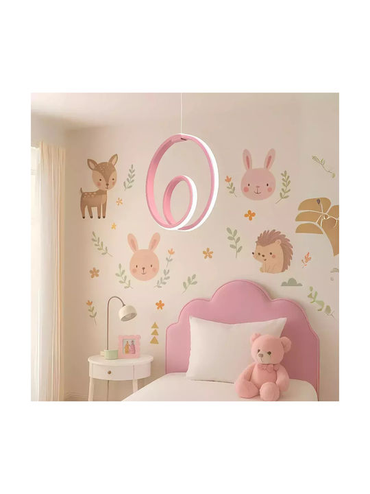 Pink LED Ceiling Light Sarkikou Modern Design Kids Rooms-25 × 25 × 90 Cm