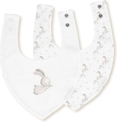 Interbaby Bandana Fabric with Button White, Grey 2pcs