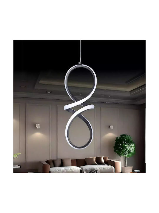 Black Pendant LED Light – Power White Light 25x70cm